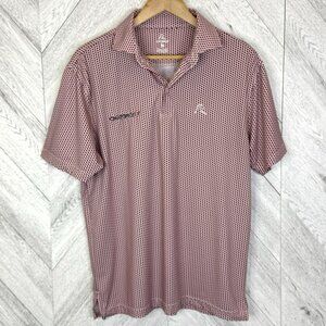 Rhoback Polo Shirt Mens Medium M Red Texas Flag Print Golf Performance